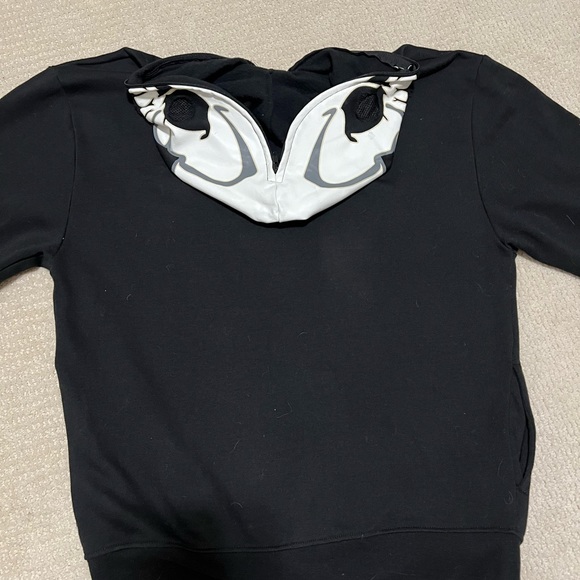 Adult Black Glow in the Dark Full Zip Skeleton Hoodie with Face - Picture 5 of 7